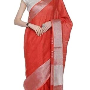 100% Pure Linen by Linen Embroidery Saree – N FABRICS