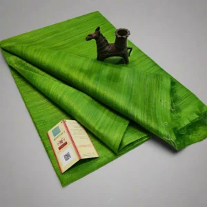 Green Handloom Tussar Ghicha Silk Saree