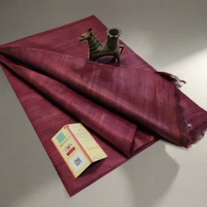 Maroon Handloom Tussar Ghicha Silk Saree