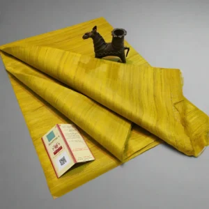 Yellow Handloom Tussar Ghicha Silk Saree
