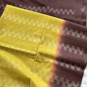 Semi Tussar Silk Weaving Design Saree in Yellow & Dark Purple – Premium Traditional Saree