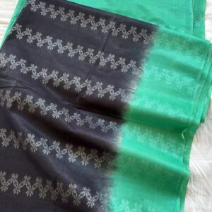 Semi Tussar Silk Weaving Design Saree in Firoza (Turquoise) & Dark Blue – Premium Traditional Saree