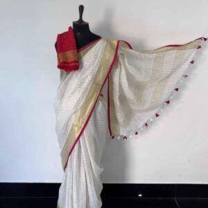 Pure Linen by Linen 120 Count Saree | Premium Handloom Linen Saree for Summer & Festive Wear