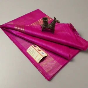 Pure Tussar Ghicha Silk Saree Pink | Handloom Silk – N Fabrics Fashion