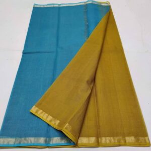 Kota Doriya Silk Saree Blue & Yellow | Pure Handloom Silk – N Fabrics Fashion
