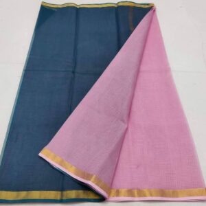 Kota Doriya Silk Saree Blue & Yellow | Pure Handloom Silk – N Fabrics Fashion