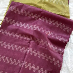 Yellow & Purple Colour Saree – Elegant Handloom Charm